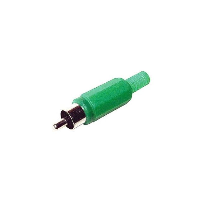 CAP214L/G: RCA PLUG WITH CABLE PROTECTOR(GREEN)