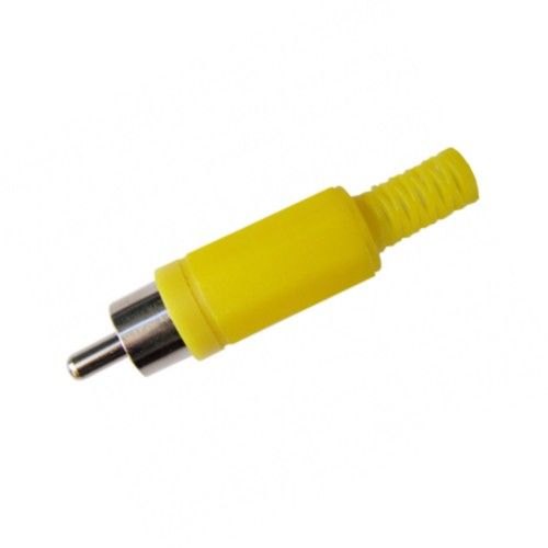 CAP214L/Y: RCA PLUG WITH CABLE PROTECTOR(YELLOW)