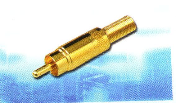 CAP335: RCA PLUG GOLD PLATED S SIZE,PRO,RCA JACK,GOLD PLATED FOR RG59U