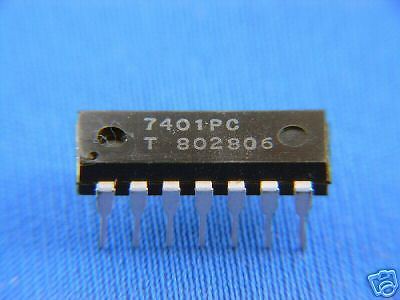 7401: 14P Quad 2 input NAND Gate (O.C.)