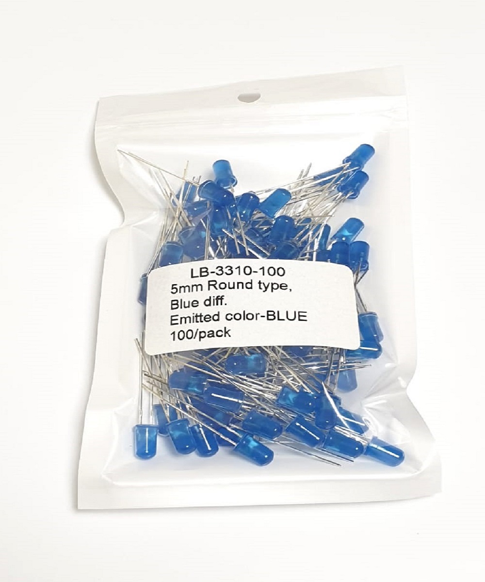 LB 3310-100 :   5mm BLUE LED round type 100 pcs/pack