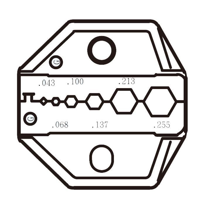 CP-336DG: Die Set For RG58/59/62/174 Fiber Optic