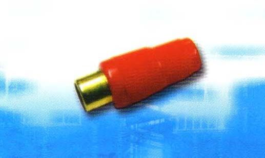 CJ156GL/B: RCA JACK,G-PLATED W/CABLE PROTECTOR BLACK