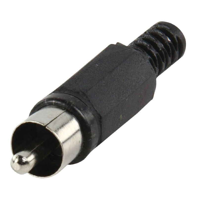 CAP214L/BK: RCA PLUG WITH CABLE PROTECTOR(BLACK)