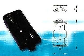 32-7 UM 3X2: BATTERY HOLDER UM3X2,FOR 2 "AA" CELLS