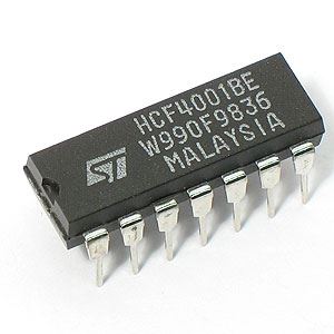4001: 14P. QUAD 2 INPUT NOR GATE