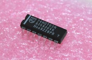 74HCT03: 14P Quad 2 input NAND Gate (O.C.)