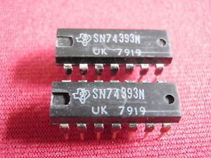 74393: 14P Dual 4 Bit Binary Counter