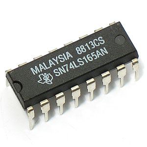 74LS165: 16P 8 Bit Shift Register (Parallel Load