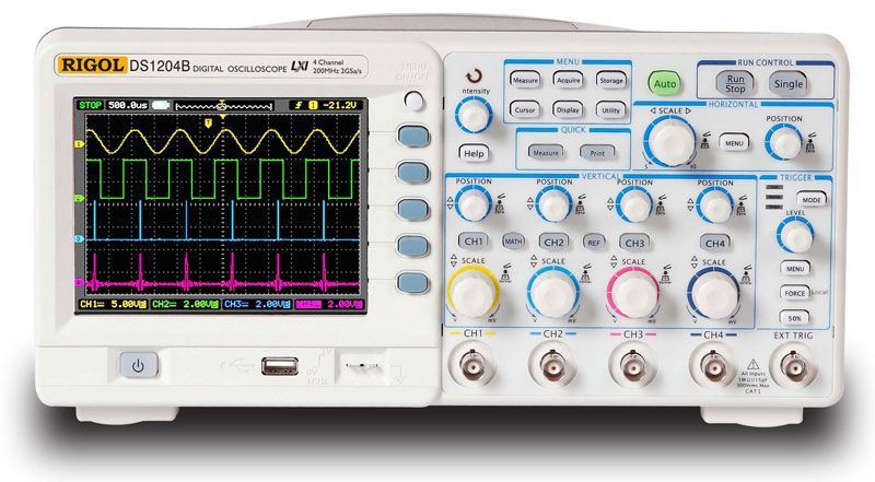 DS-1204B: Digital Storage Oscilloscope 200Mhz. 4Ch.