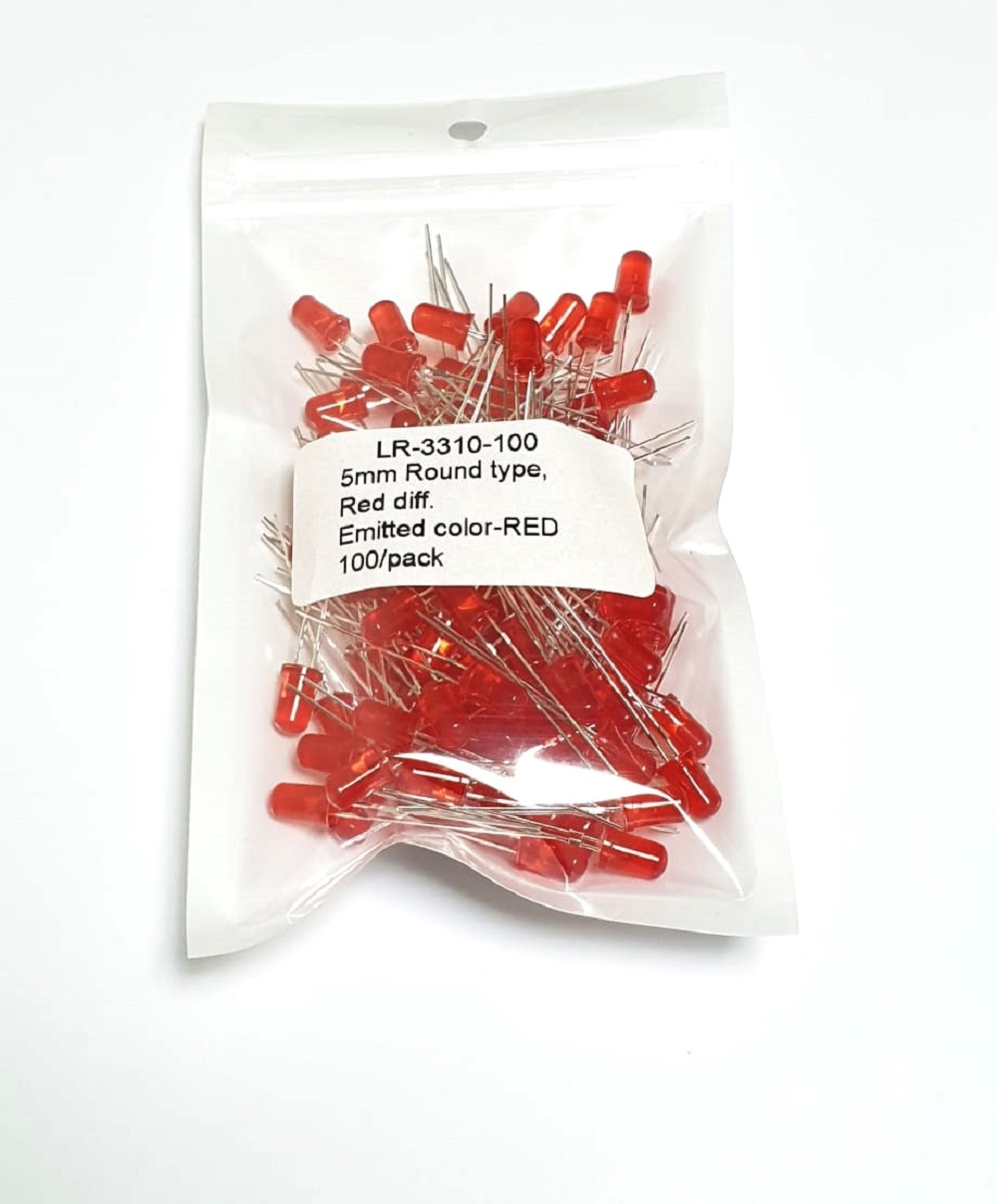 LR 3310-100 : 5MM RED LED ROUND TYPE 100 PCS/PACK