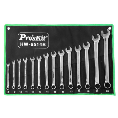 PRO'SKIT HW-6514B 14Pcs Combination Wrench(Metric)